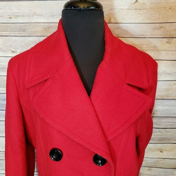 Ellen Tracy Double Breasted Wool Blend Coat - Picture 8 of 8